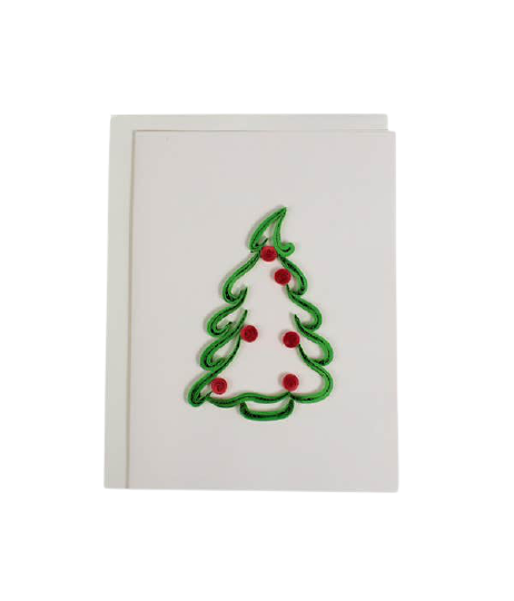 Handmade quilled paper Christmas card