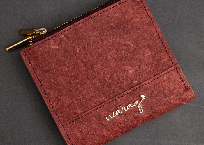 Waraq ruby small wallet made of malai leather