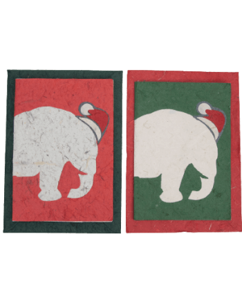 Christmas card made of elephant poo paper