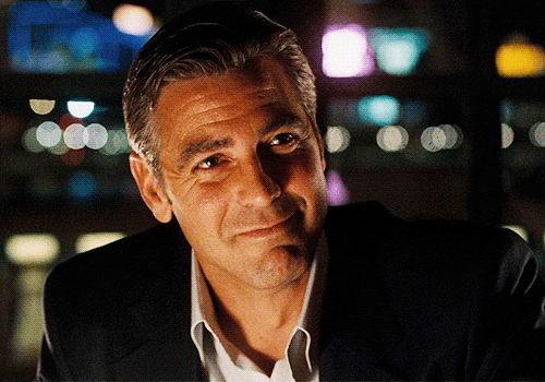 good-looking dad type, George Clooney smiling GIF