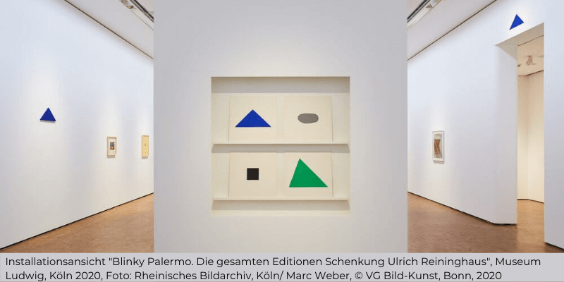Installationsansicht Blinky Palermo: Die gesamten Editionen der Schenkung von Ulrich Reininghaus ausgestellt im Museum Ludwig Köln 2020