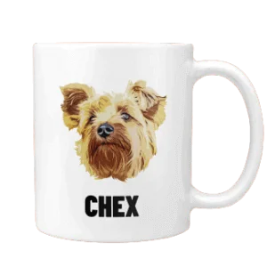 Personalized pet mug with a pet face from Lovimals