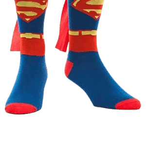 Superman Cape Crew socks for adults from Fun.com