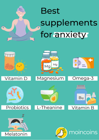 infographics about the best supplements to fight stress and anxiety