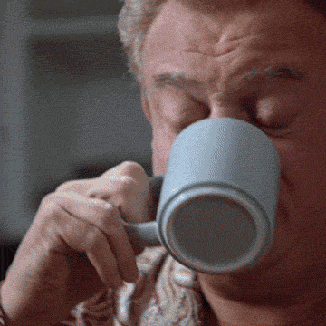 coffe-first type of dad, a man drinking coffee GIF