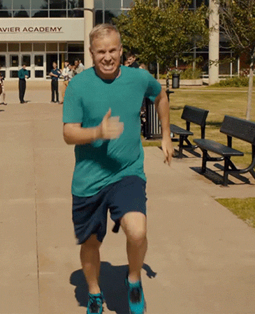 athletic dad type, a man running GIF