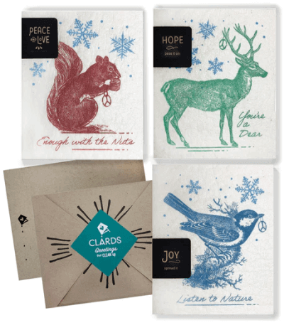 Reusable Christmas cards from Clards
